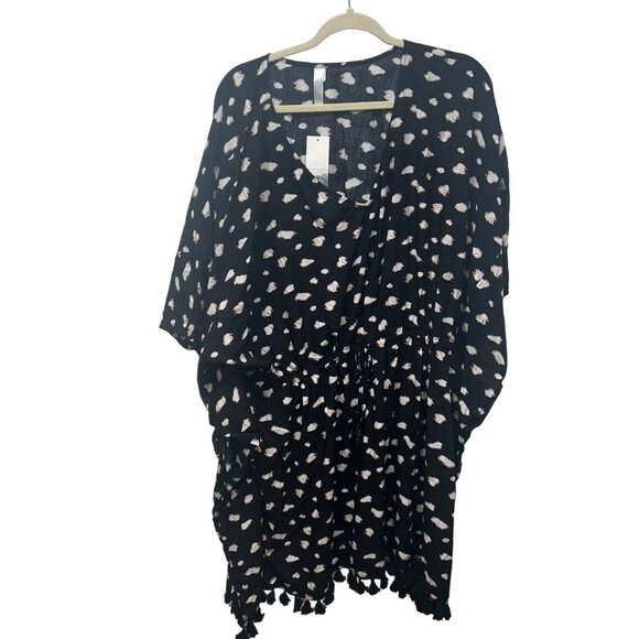 NWT Swim Cover-Up Dress Black & White Abstract Print By Cacique 22/24 - Picture 1 of 10